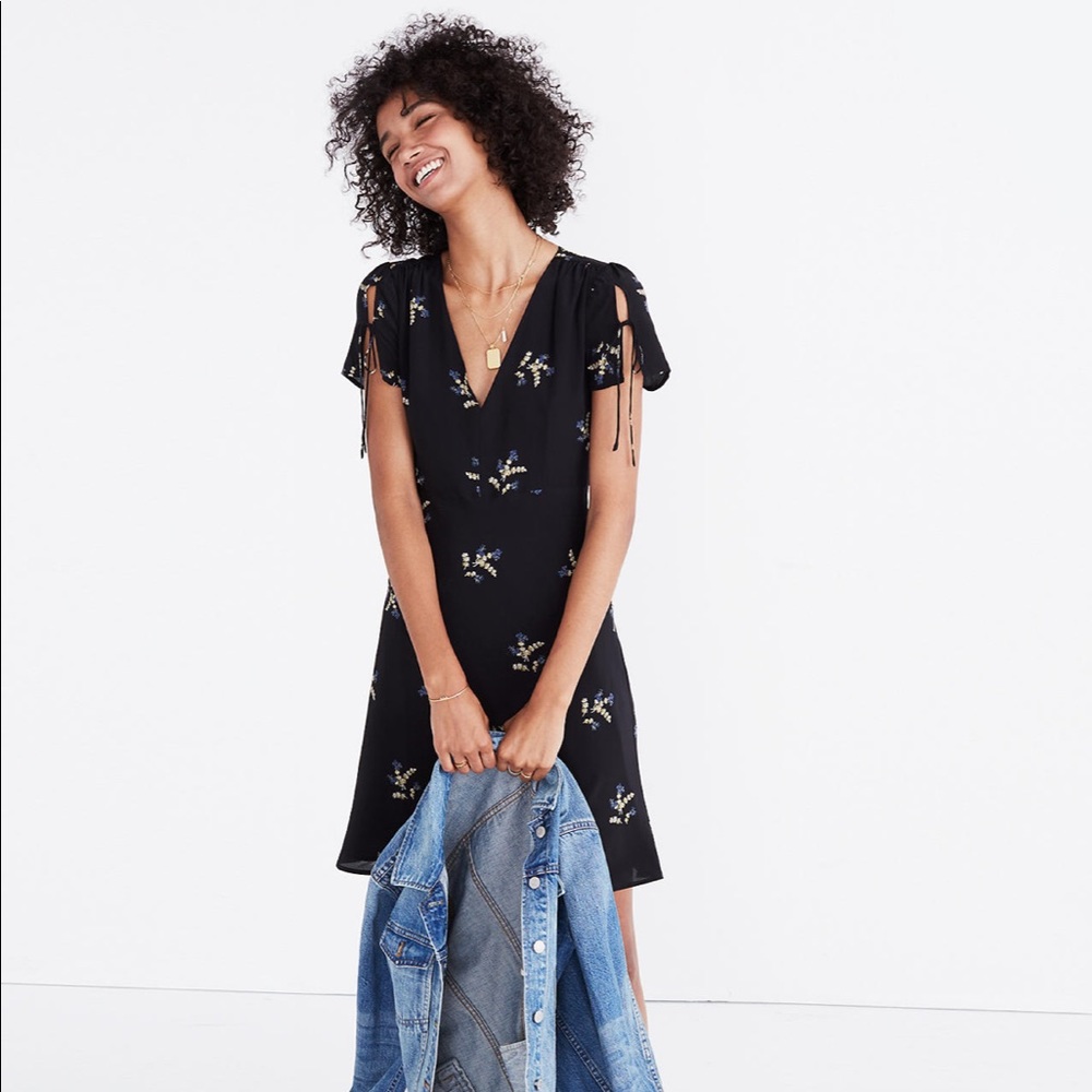 Madewell Silk Poppy Dress - Wild Botanic - Sz 4